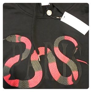 ELEVEN PARIS Embroidery Snake Pullover Hoodie MED